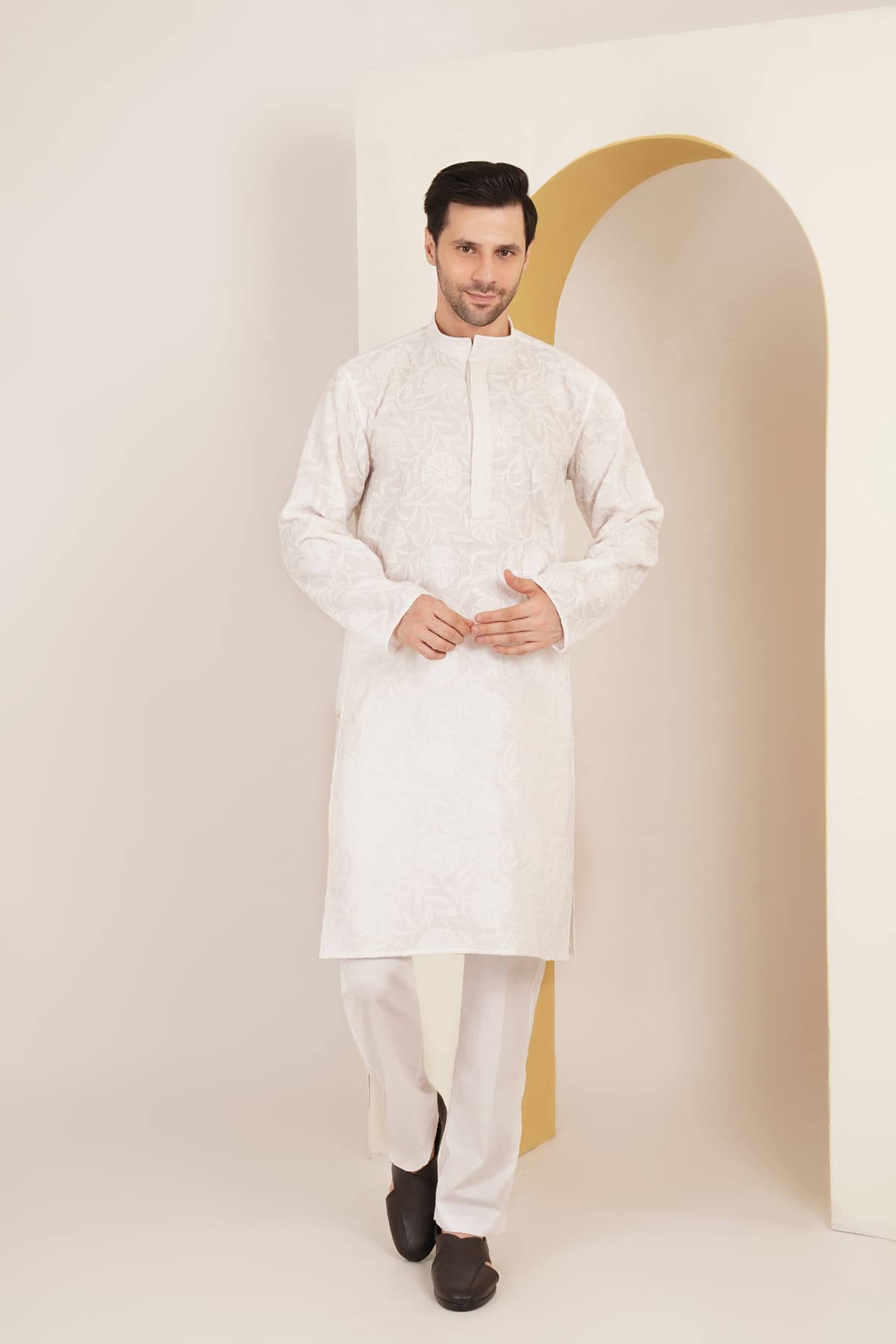 Bhairav White Chikankari Kurta Set