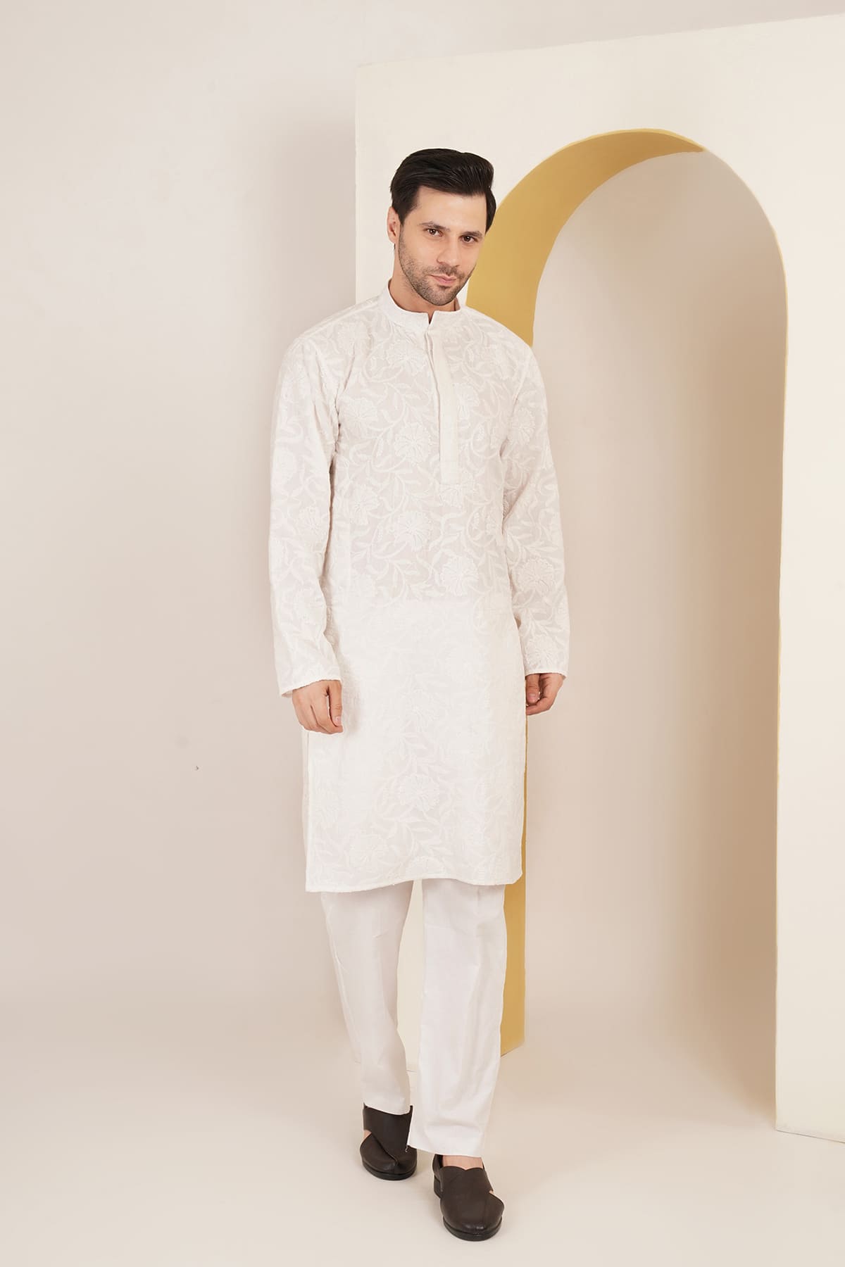 Bhairav White Chikankari Kurta Set
