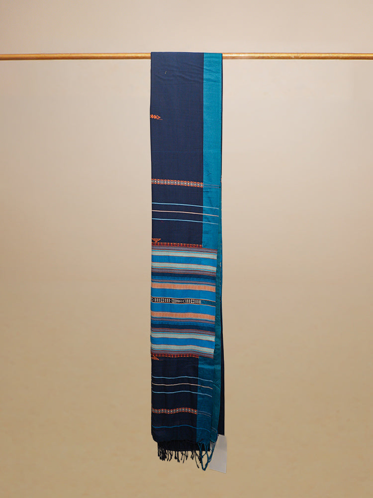 Blue Mayurbhanj Cotton Extra Weft Pallu Saree