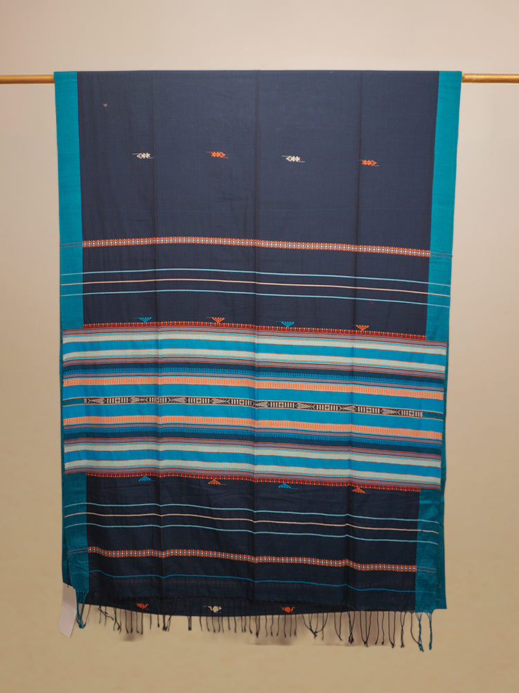Blue Mayurbhanj Cotton Extra Weft Pallu Saree