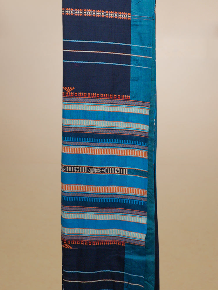 Blue Mayurbhanj Cotton Extra Weft Pallu Saree