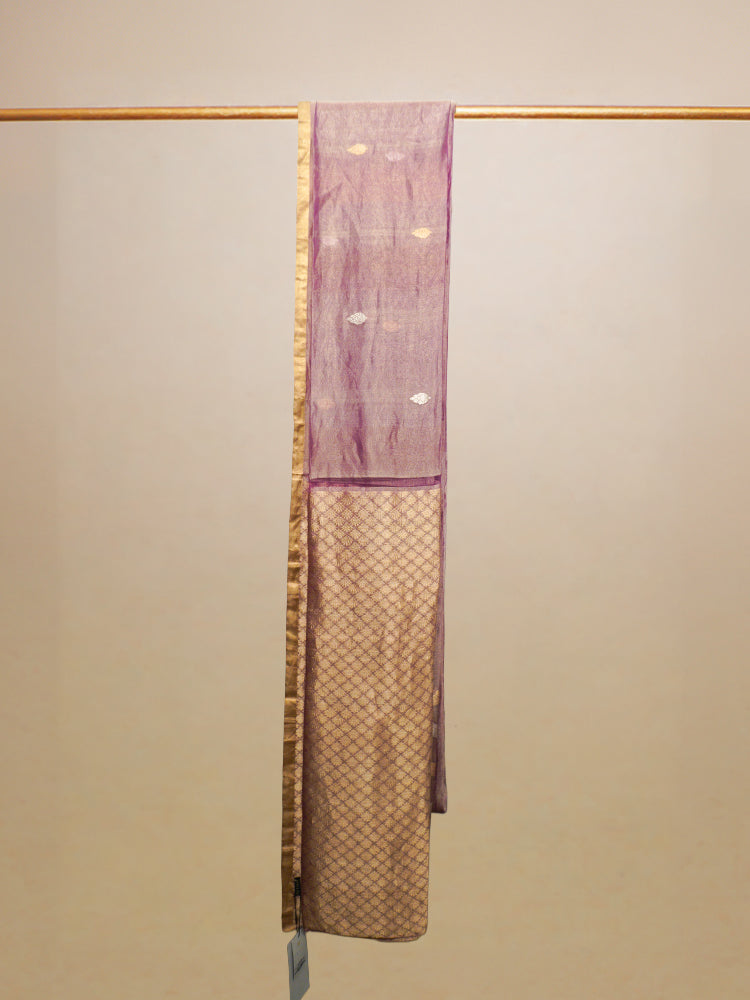 Onion Banarasi Tissue Saree
