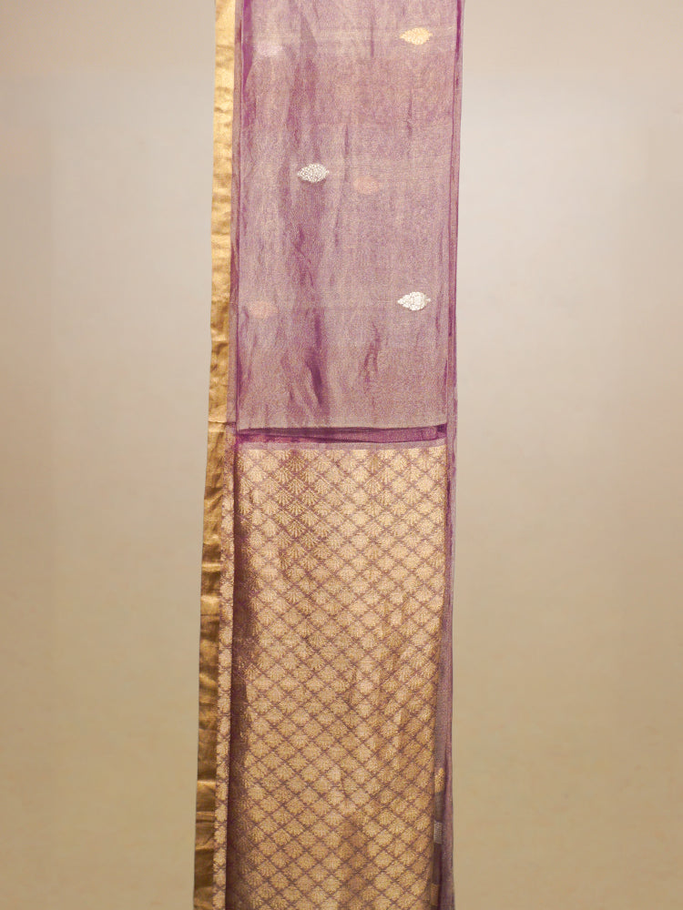 Onion Banarasi Tissue Saree