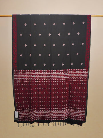 Black & Maroon Assam Weave Handloom Saree