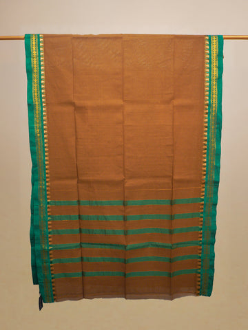 Mehndi Green Rudraksha Border Cotton Saree
