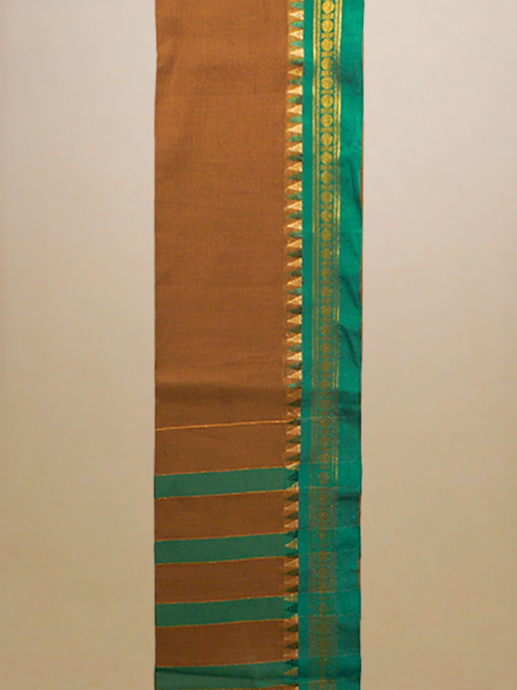 Mehndi Green Rudraksha Border Cotton Saree