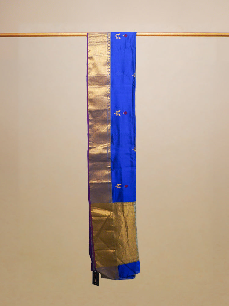Blue Chanderi Silk Pattu Weave Saree