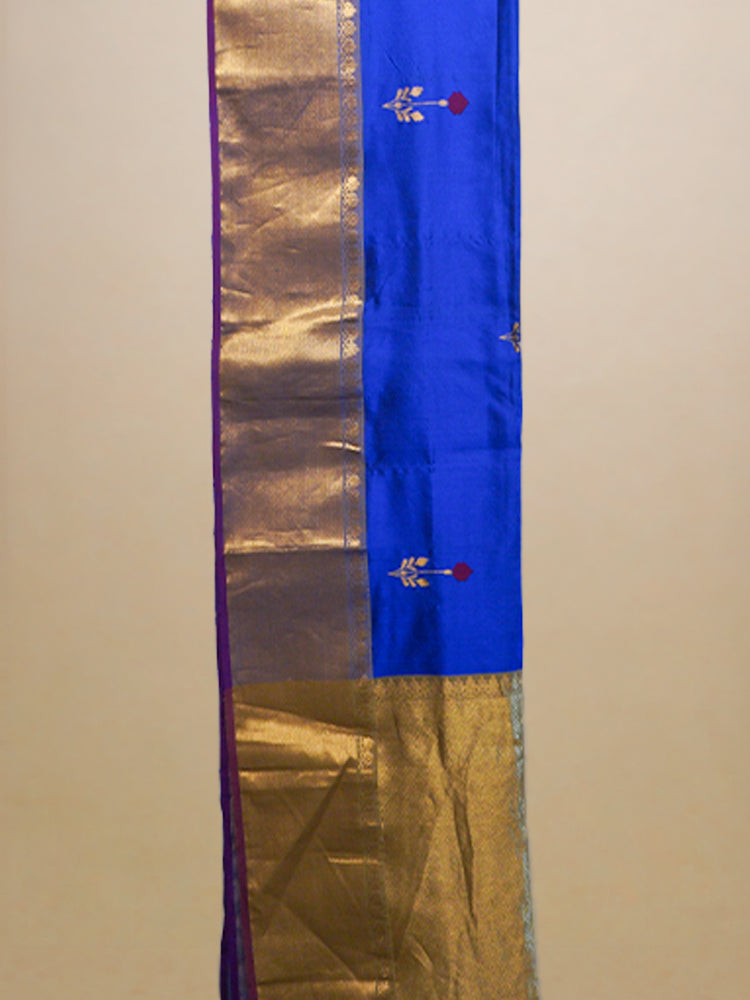 Blue Chanderi Silk Pattu Weave Saree