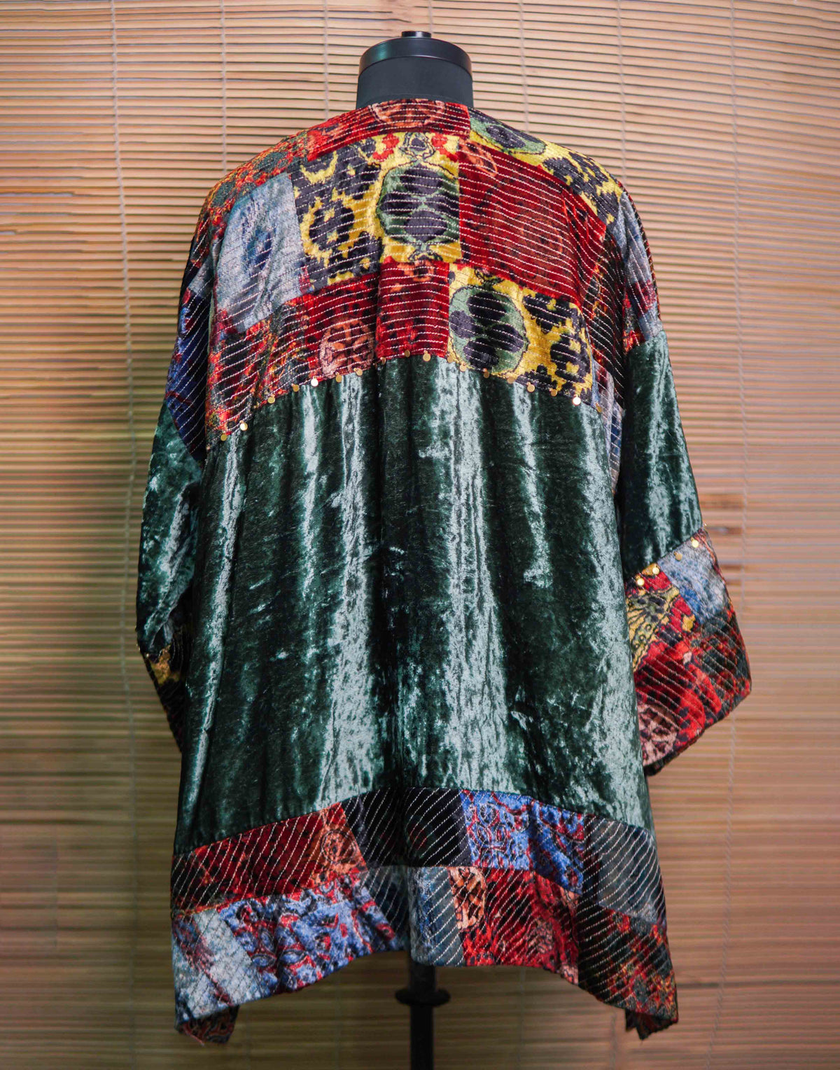 Aasra Olive Green Velvet Overlay