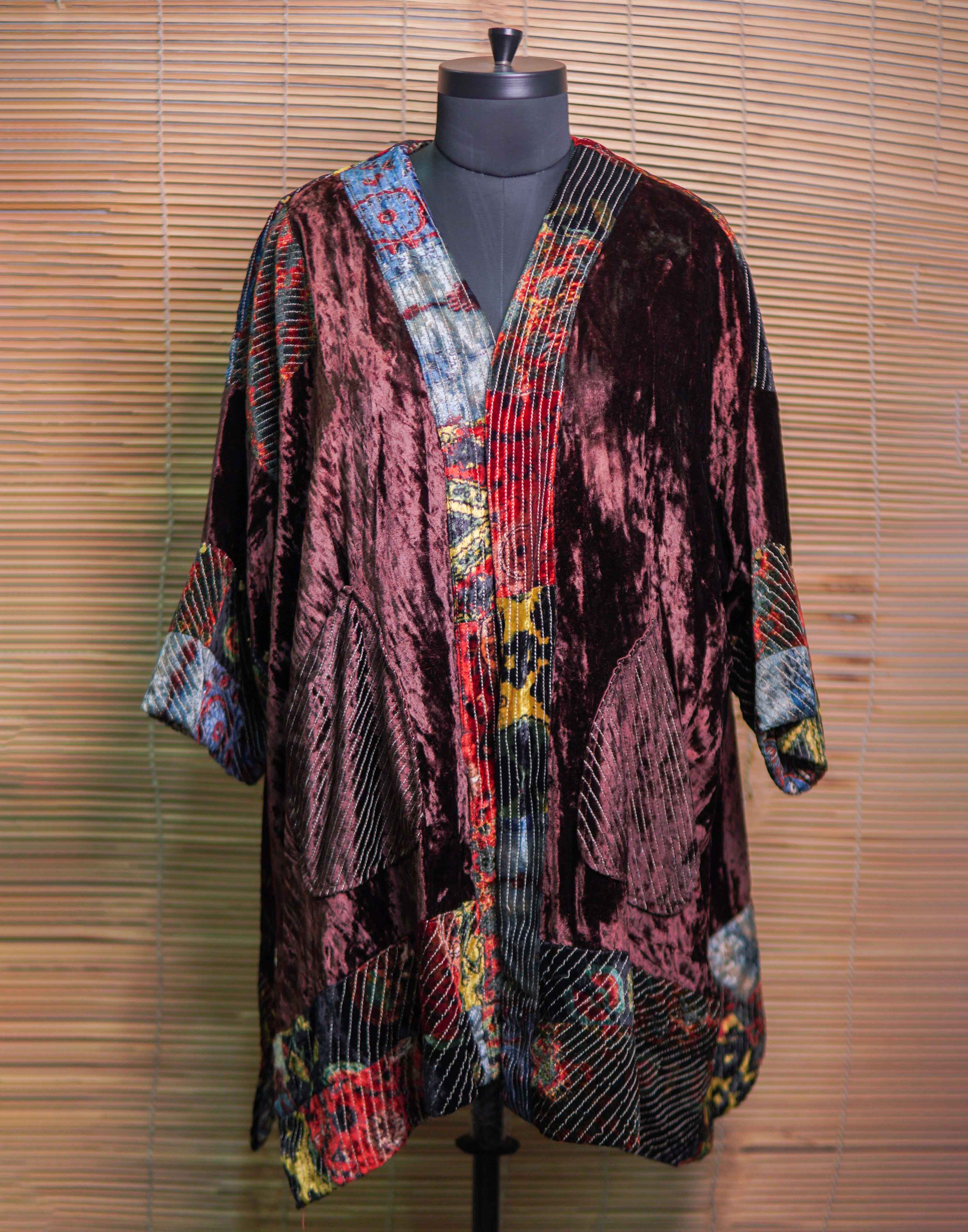 Aanch Brown Velvet Overlay