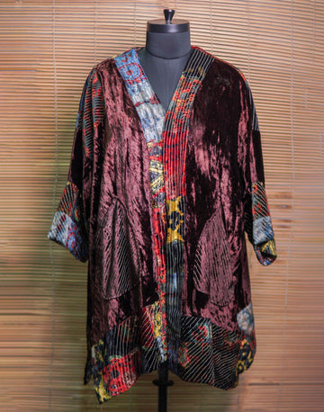 Aanch Brown Velvet Overlay