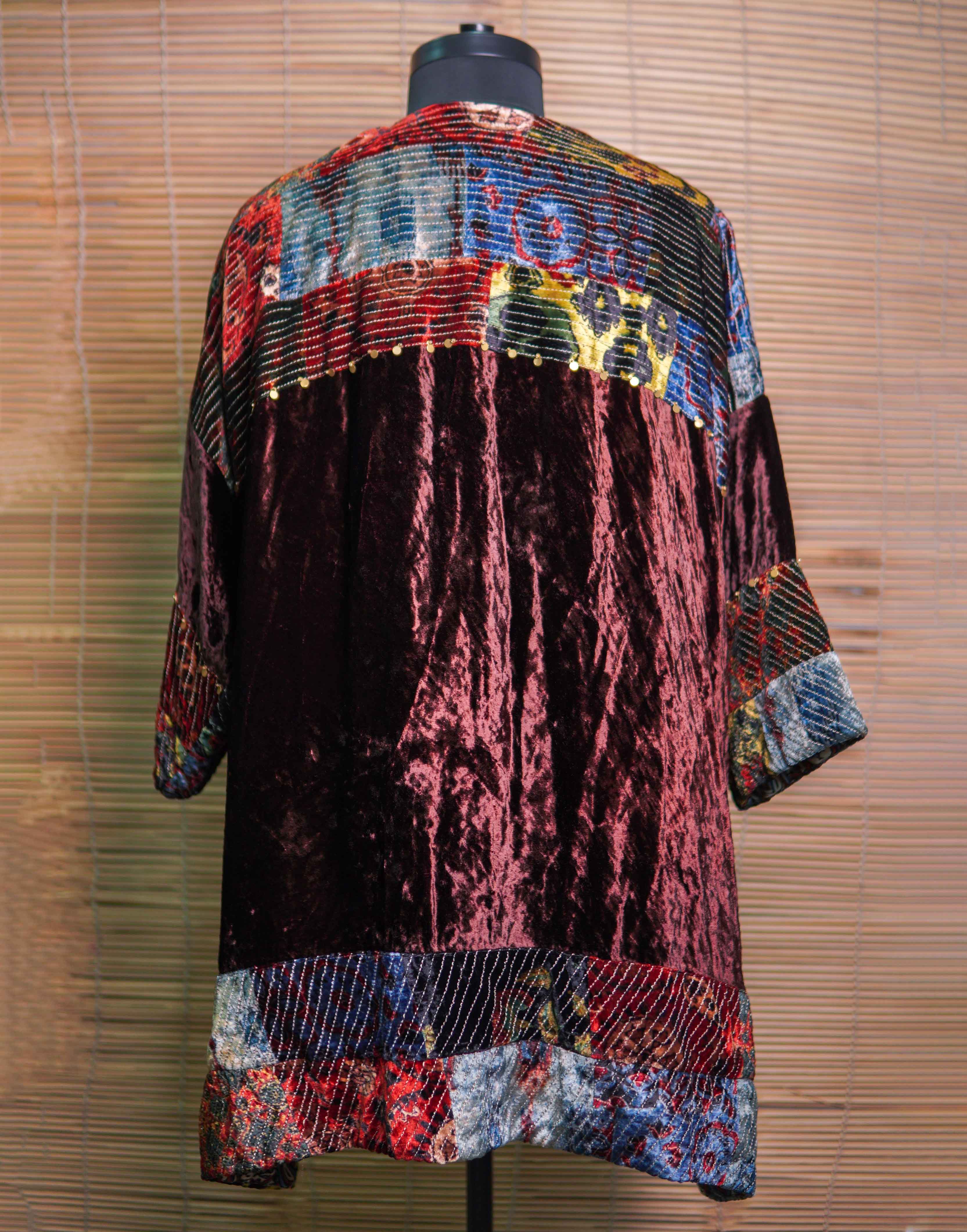Aanch Brown Velvet Overlay