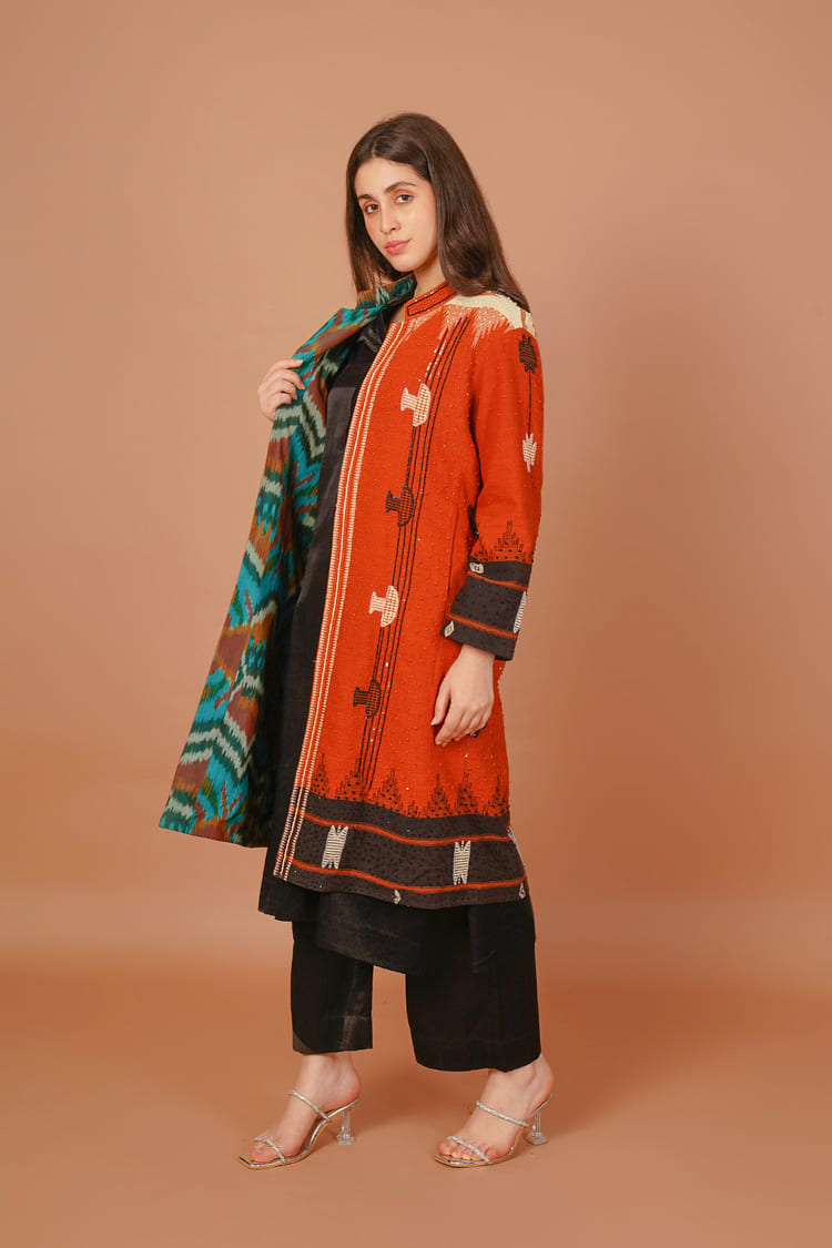 Ember Rust & Black Kotpad Jacket