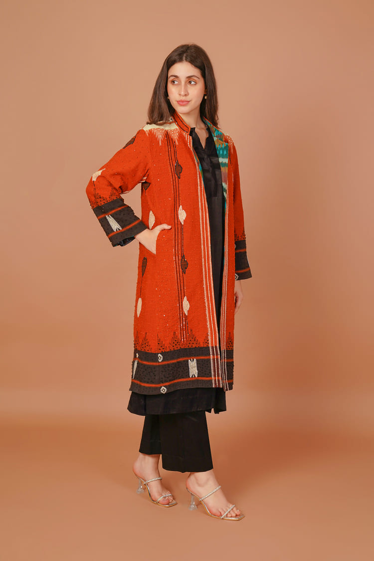 Ember Rust & Black Kotpad Jacket