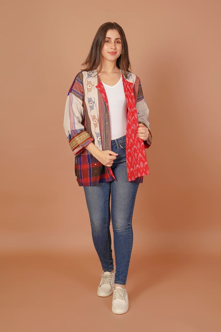 Mosaic Multicolour Kotpad Short Jacket