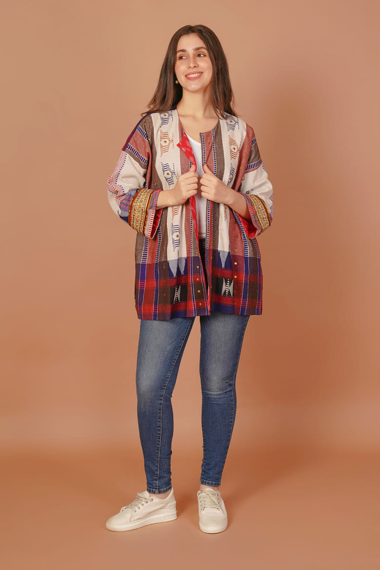 Mosaic Multicolour Kotpad Short Jacket