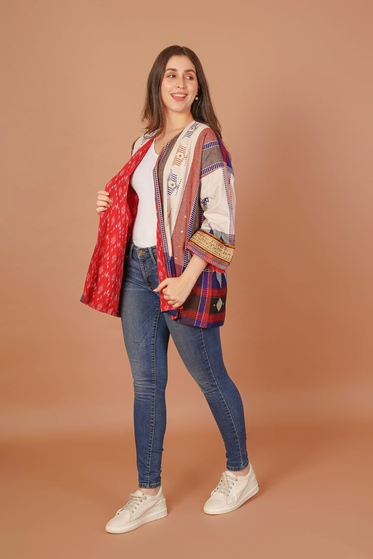 Mosaic Multicolour Kotpad Short Jacket