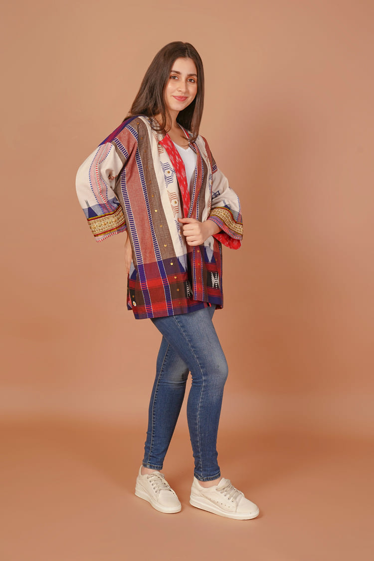 Mosaic Multicolour Kotpad Short Jacket