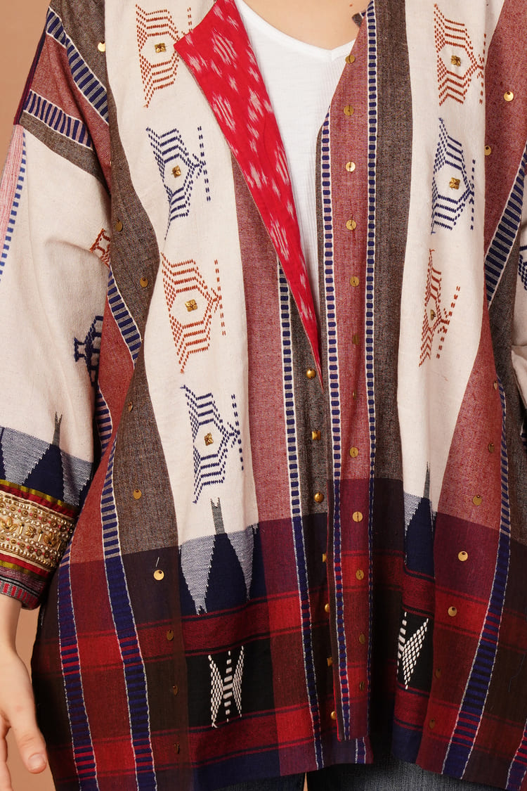 Mosaic Multicolour Kotpad Short Jacket
