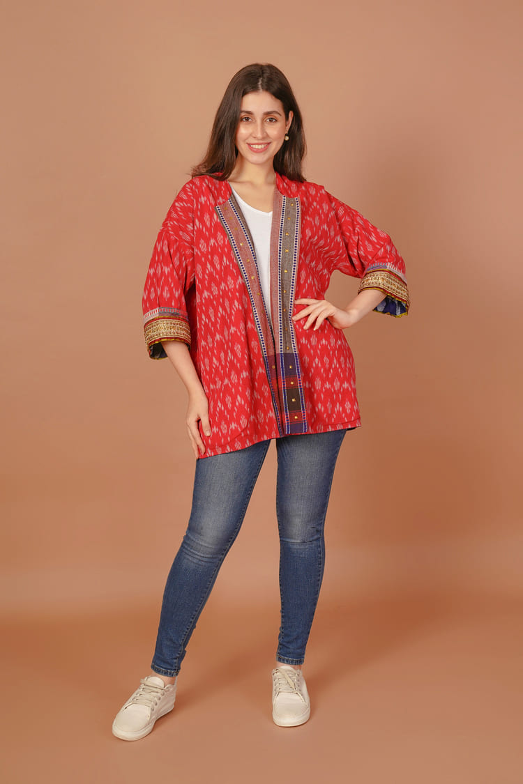 Mosaic Multicolour Kotpad Short Jacket