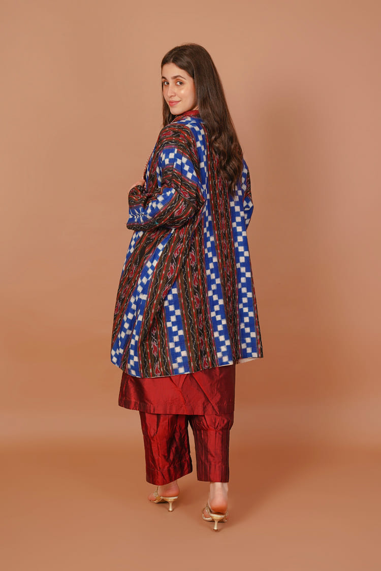 Ruby Ivory Red & White Kotpad Jacket