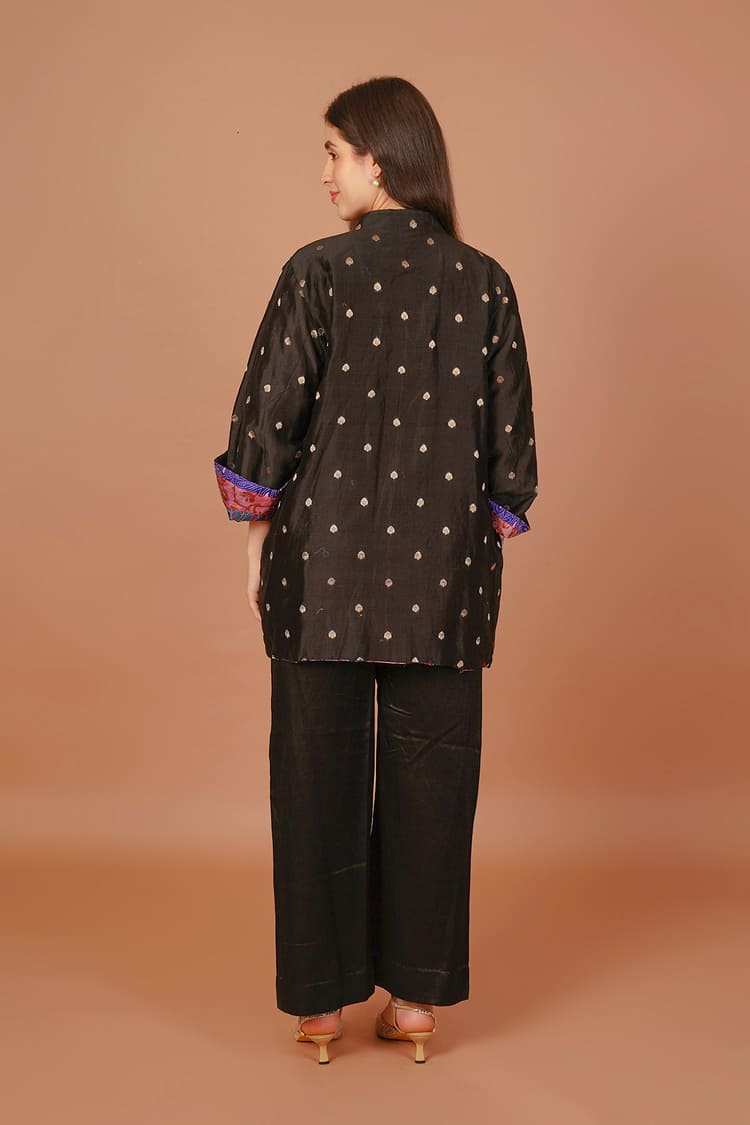 Twilight Purple & Black Kantha Overlay