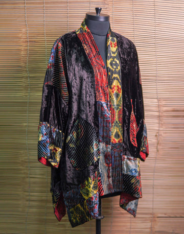 Saaj Black Velvet Overlay