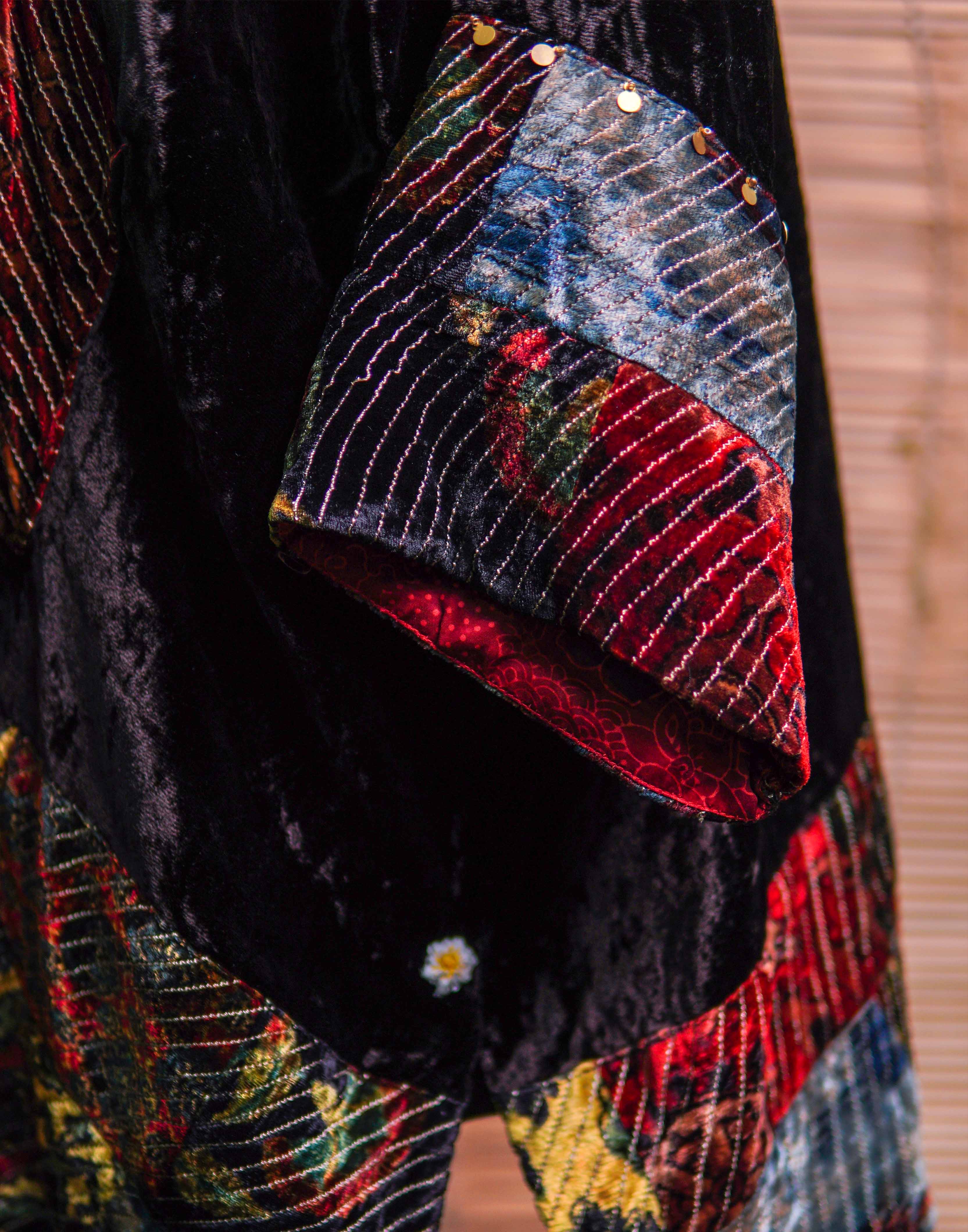 Saaj Black Velvet Overlay