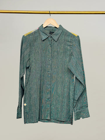 Green Bhujodi Black Detail Shirt