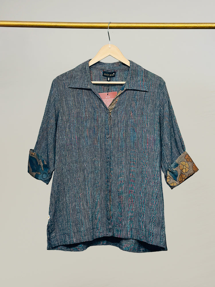 Black Bhujodi Sleeves Detail Shirt