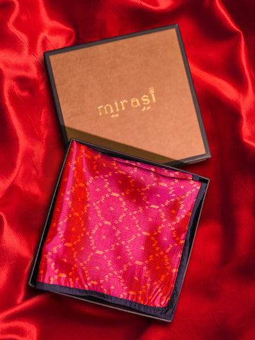 Pink Patola Single Pocket Square Gift Box