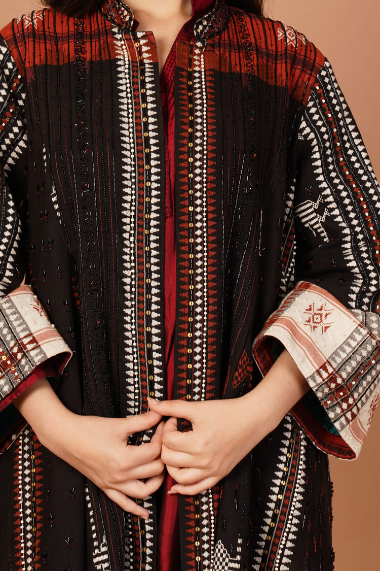 Ivory Noir Black & White Kotpad Jacket