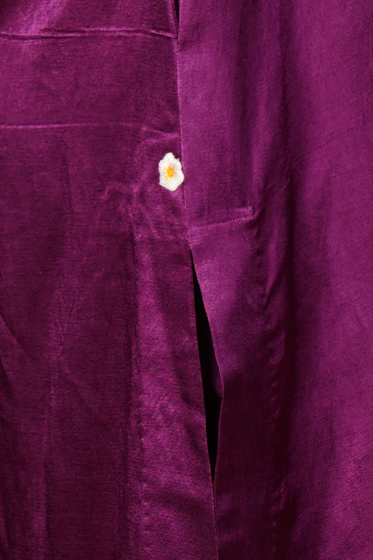 Aster Plum Purple Mashru Kurta