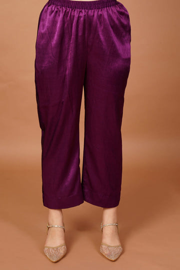 Velvet Iris Purple Mashru Pant