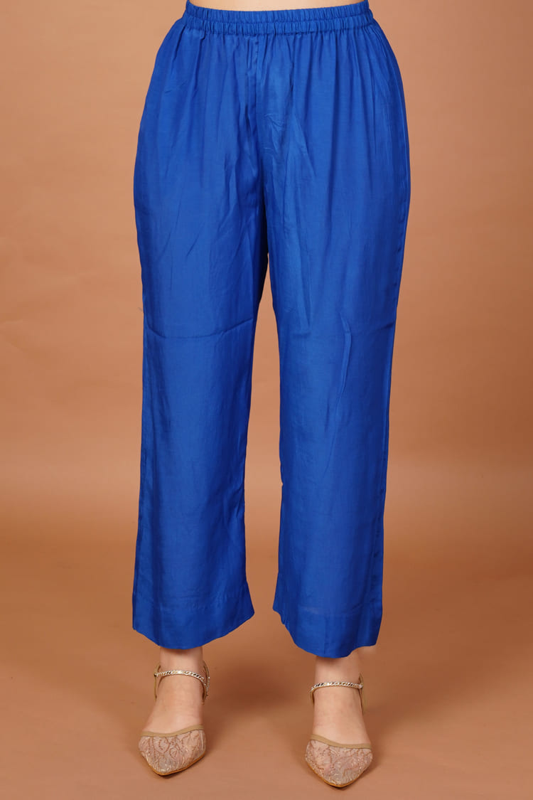 Peacock Blue Muslin Pant