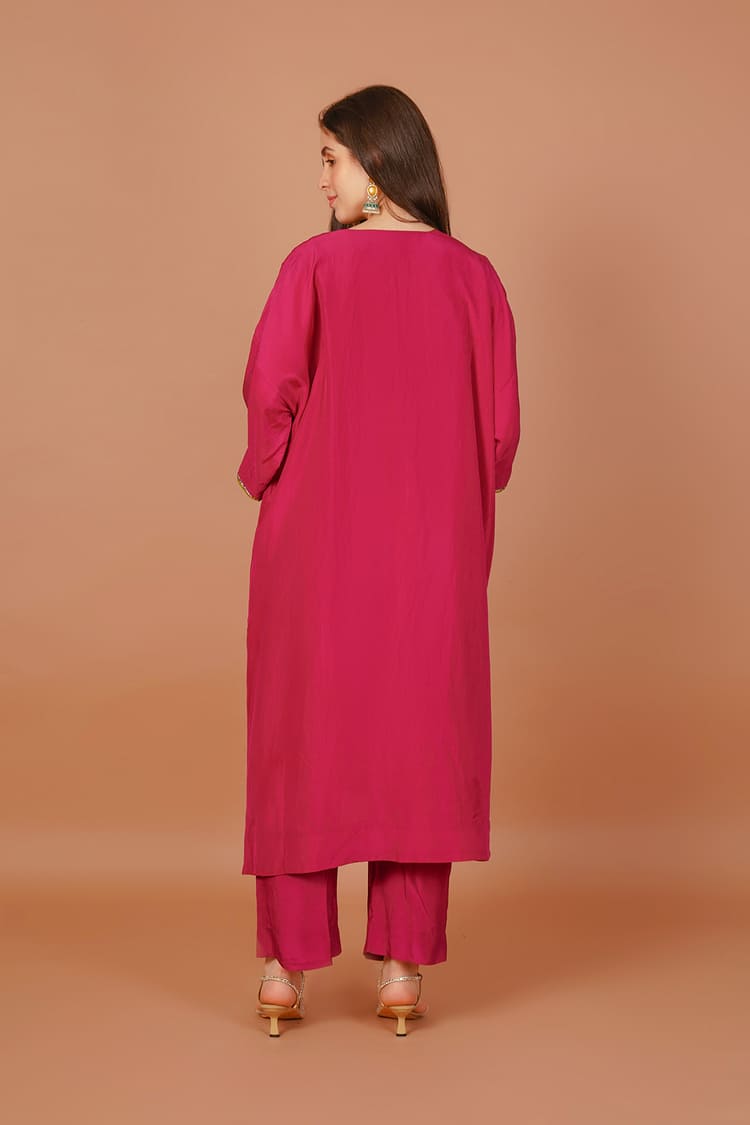 Rose Ember Red Silk Coord Set