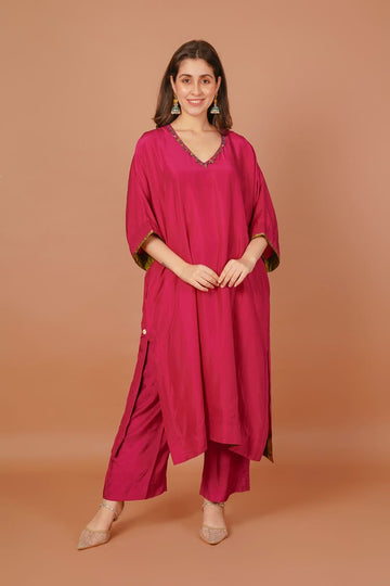 Rose Ember Red Silk Coord Set