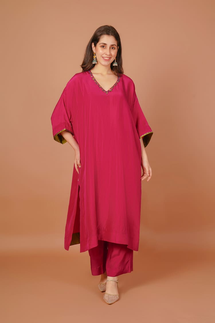 Rose Ember Red Silk Coord Set