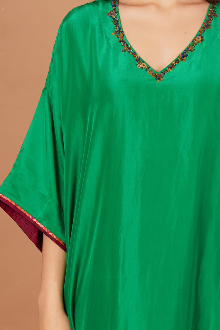 Verdant Grove Green Silk Kurta