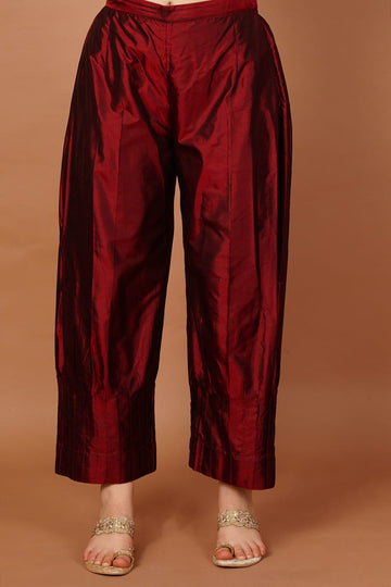 Scarlet Bloom Red Silk Pant