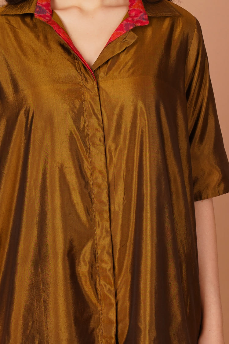 Golden Haze Silk Coord Set