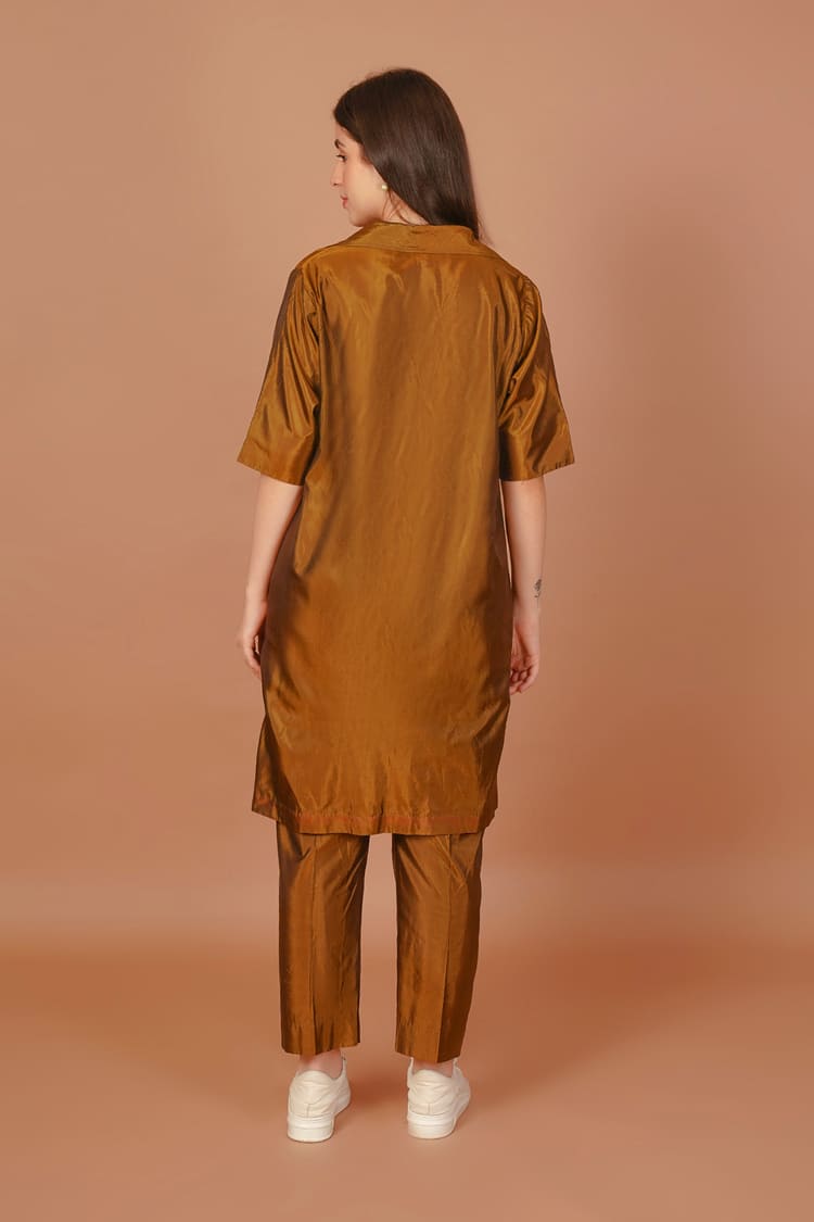 Golden Haze Silk Coord Set