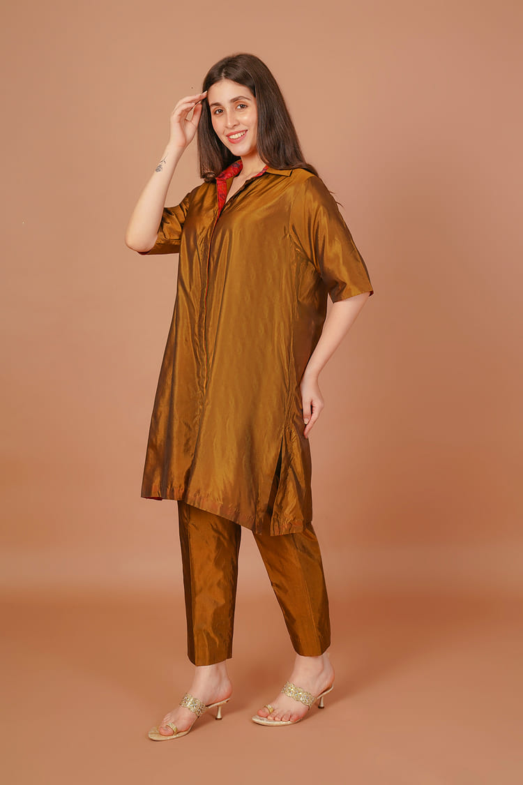 Golden Haze Silk Kurta