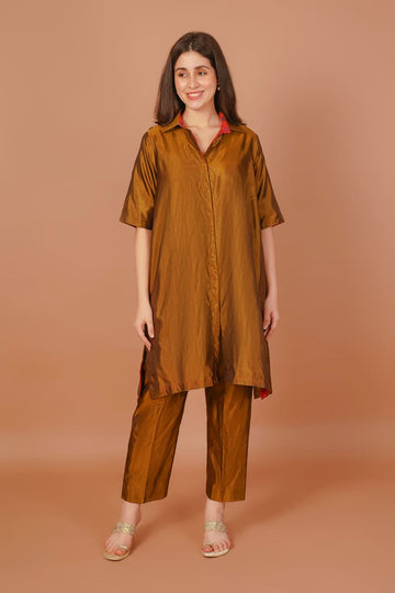 Golden Haze Goldish Silk Pant