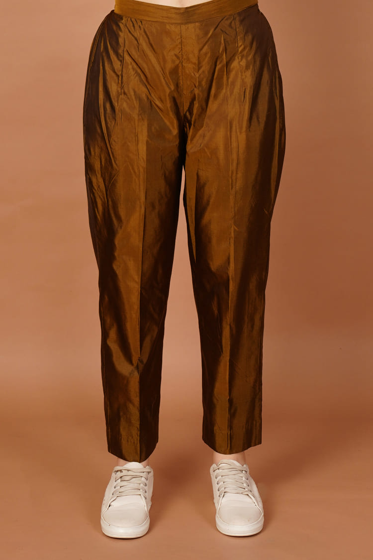 Golden Haze Goldish Silk Pant