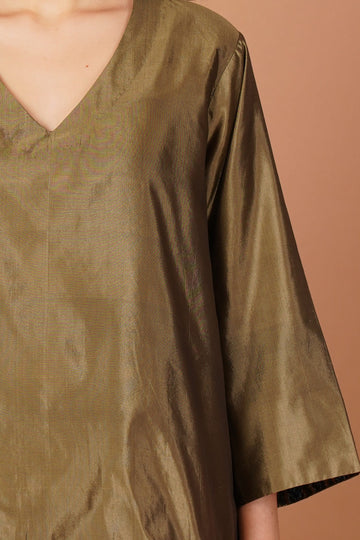 Olive Grove Silk Tunic