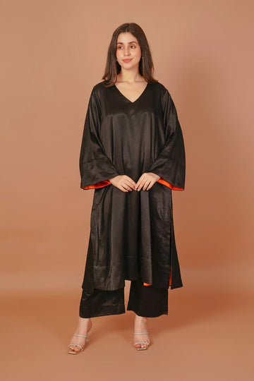 Eclipse Noir Black Mashru Coord Set