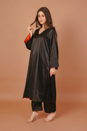 Eclipse Noir Black Mashru Pant