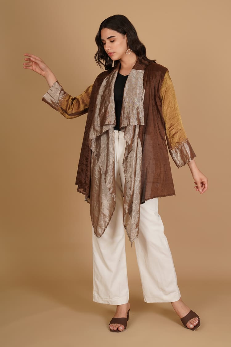 Inara Beige & Brown Tissue Overlay