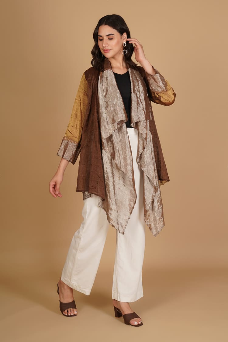 Inara Beige & Brown Tissue Overlay